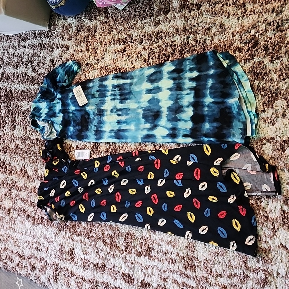 Torrid NWT Super Soft dress set 1x kisses lips and tie dye